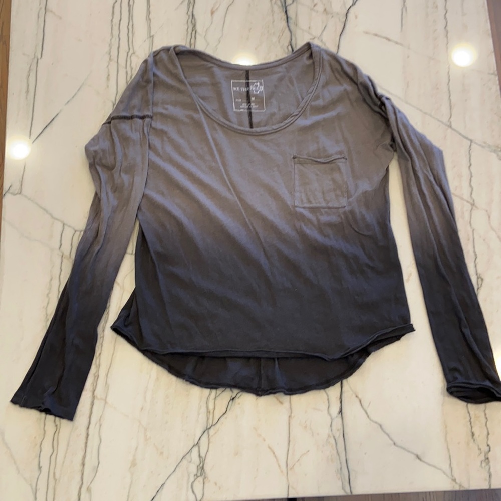 Free People Ombré black to Grey top